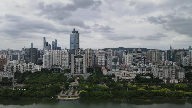 航拍广西南宁东盟商务区