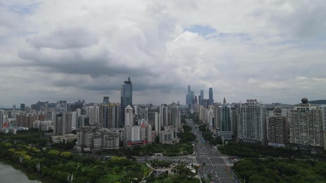 航拍广西南宁东盟商务区