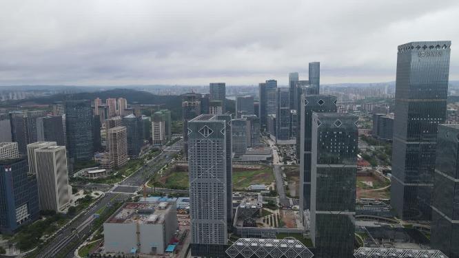 航拍广西南宁五象新区商务建筑
