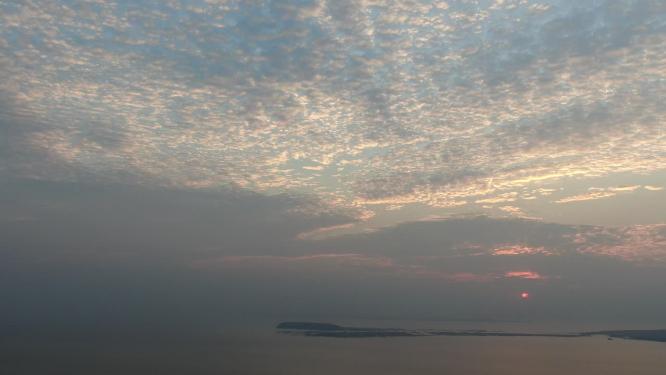 航拍日落彩霞夕阳西下