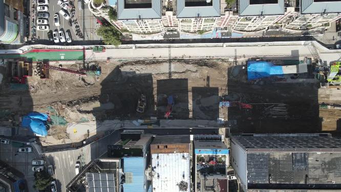 航拍河南郑州施工工地