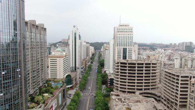航拍泉州城市交通大道