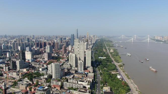 湖北武汉城市高楼建筑航拍