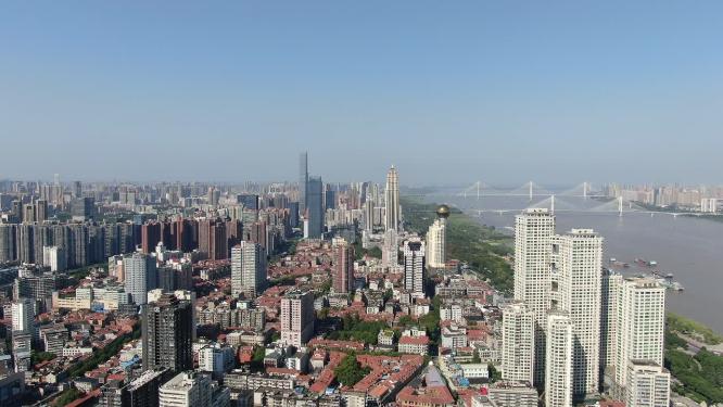 湖北武汉城市高楼建筑航拍