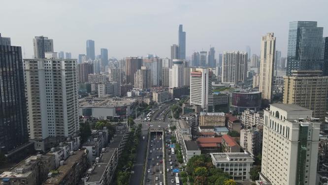 湖北武汉城市交通航拍
