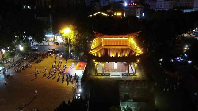 湖南岳阳瞻岳门航拍