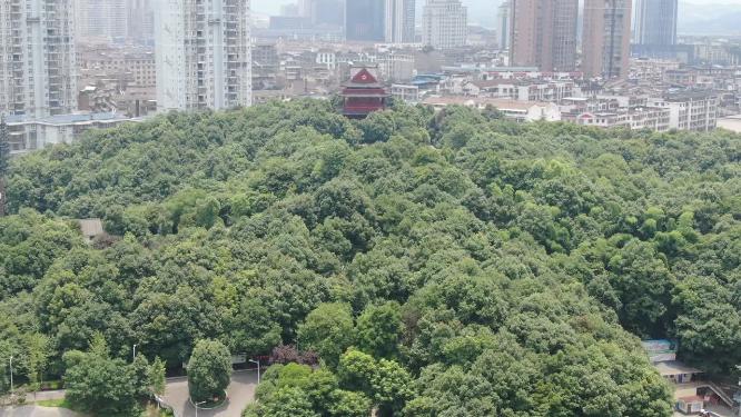 航拍湖南怀化舞阳公园