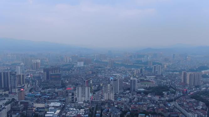 湖南湘西怀化城市建筑航拍