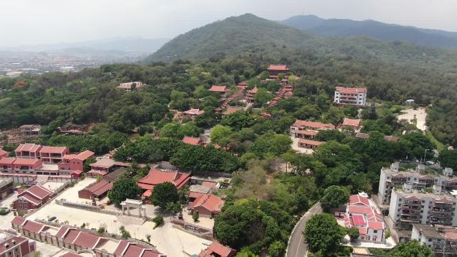 航拍福建泉州少林寺著名旅游景点