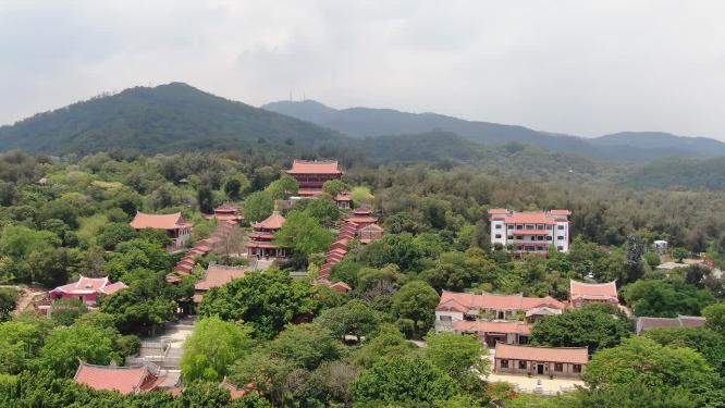 航拍福建泉州少林寺著名旅游景点
