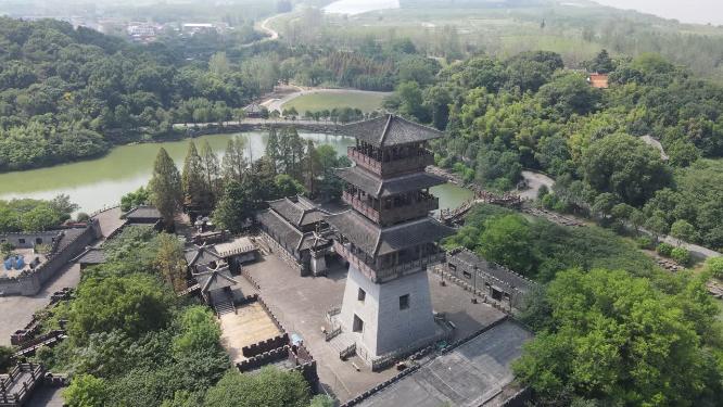 湖北赤壁三国古战场5A景区航拍