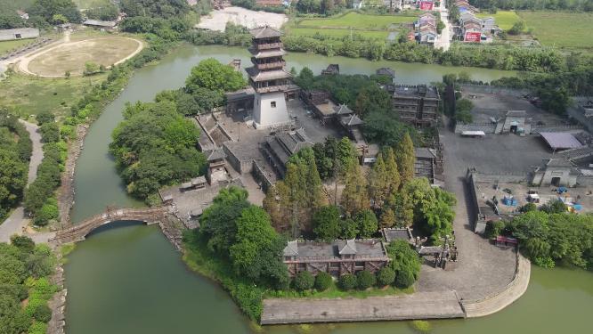 湖北赤壁三国古战场5A景区航拍