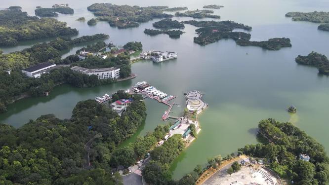 湖北咸宁赤壁陆水湖航拍