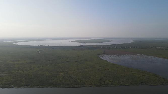 湖南岳阳长江洞庭湖风光航拍