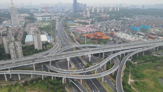 湖南长沙万家丽高架桥航拍