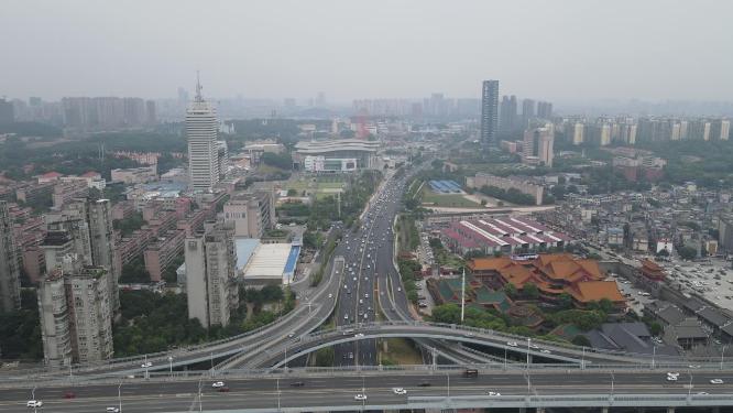 湖南长沙万家丽高架桥航拍