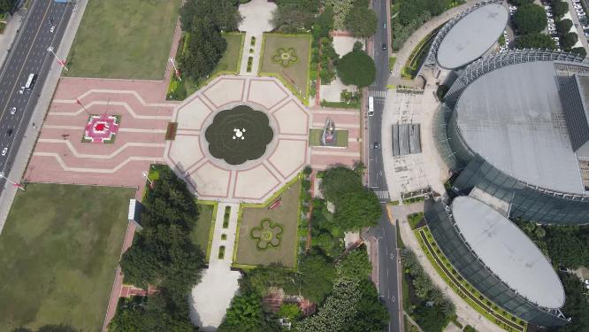 福建福州五一广场航拍