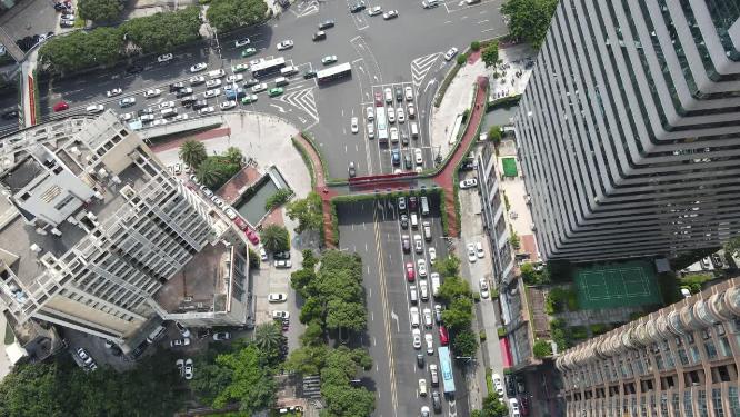 航拍城市交通福建福州