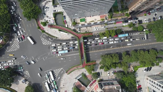 航拍城市交通福建福州