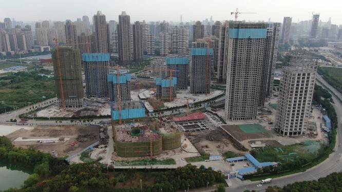 城市房地产施工工地航拍
