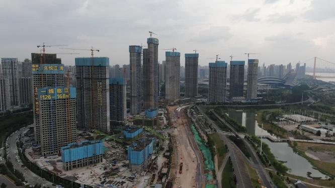 城市房地产施工工地航拍