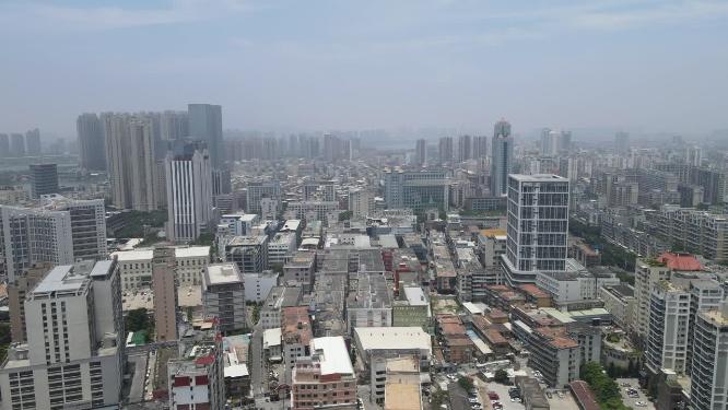 航拍泉州城市街区建筑