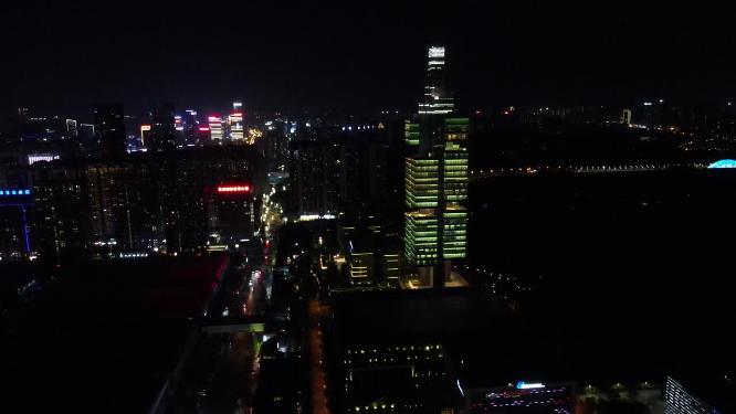 航拍贵州贵阳201大厦夜景