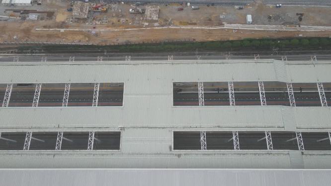 福建莆田高铁火车站航拍