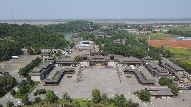 航拍三国赤壁古战场5A景区