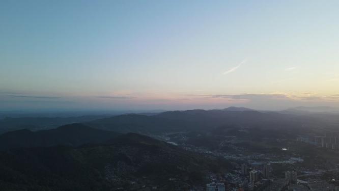 航拍日落晚霞夕阳