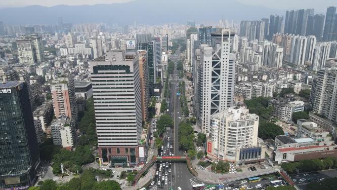 航拍福建福州城市交通大道
