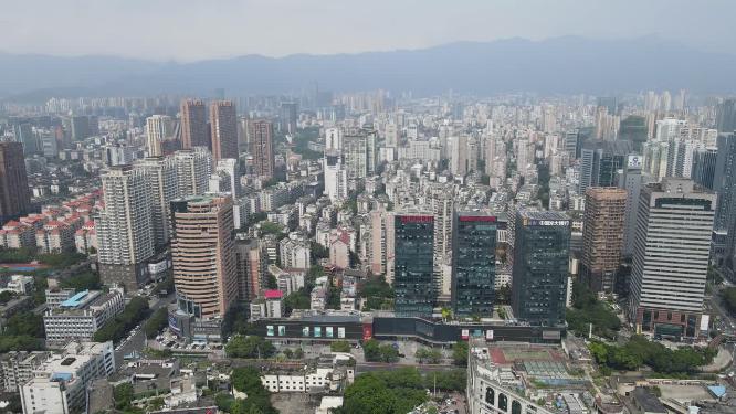 航拍福建福州城市交通大道