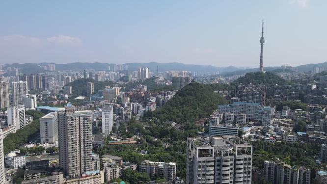航拍贵阳高楼贵阳电视塔