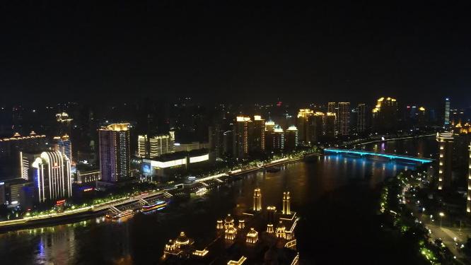 贵州铜仁城市夜景航拍