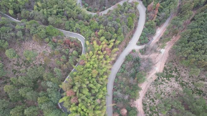 俯拍蜿蜒盘山公路4K航拍