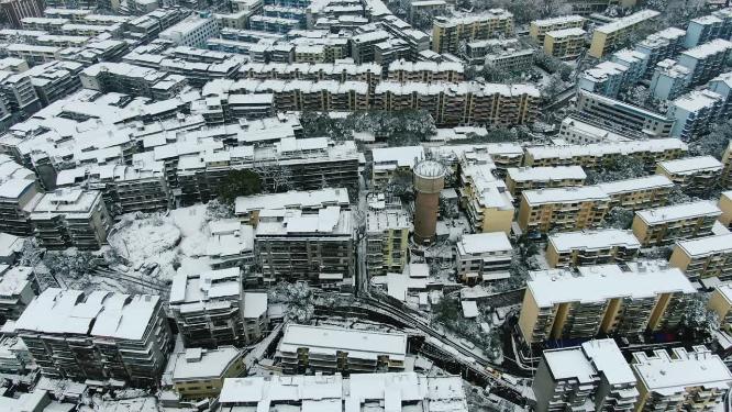 合集城市冬天雪景4K航拍