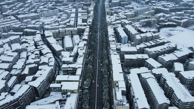 合集城市冬天雪景航拍