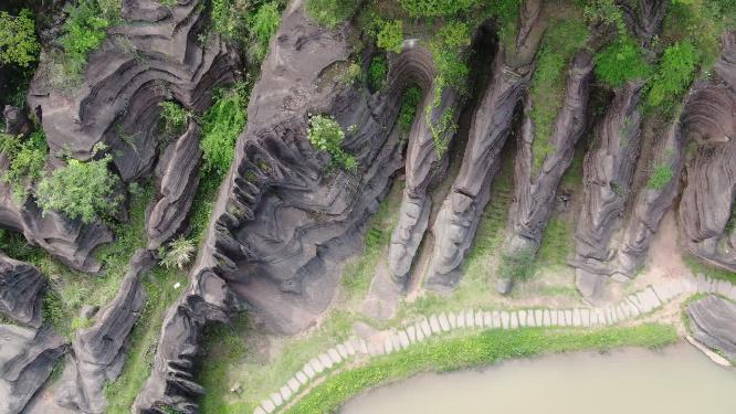 湖南湘西红石林地质公园航拍