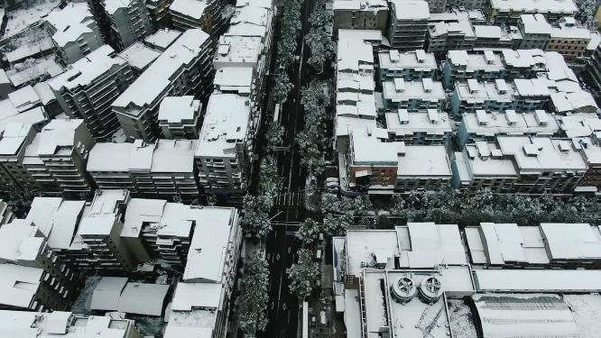 合集小区住宅雪景4K航拍
