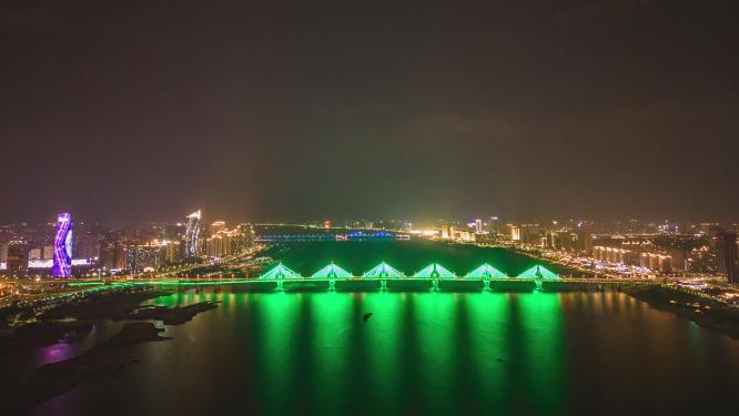 合集江西南昌夜景灯光航拍移动延时
