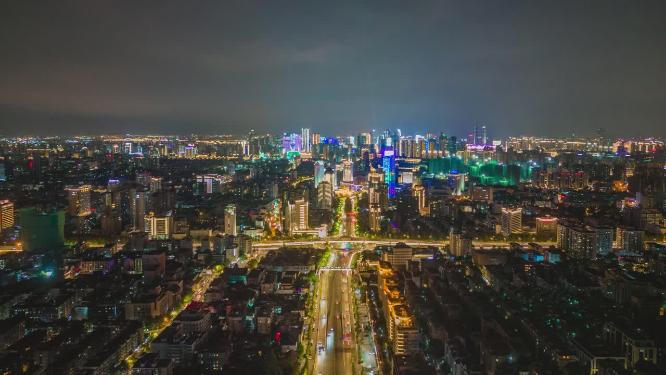 合集浙江城市万家灯火夜景灯光航拍延时