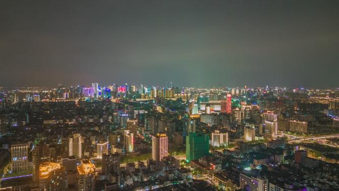 合集浙江杭州城市夜景航拍移动延时