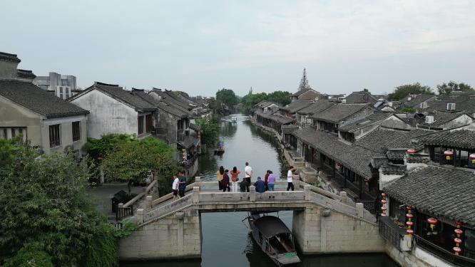 江南水乡西塘古镇航拍