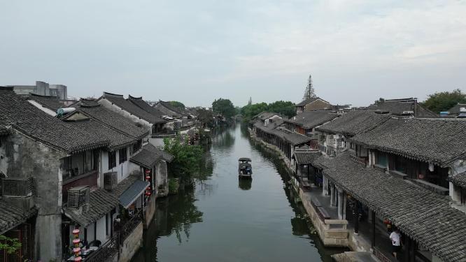 江南水乡西塘古镇航拍