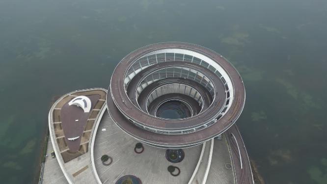 湖南长沙梅溪湖城市广场航拍
