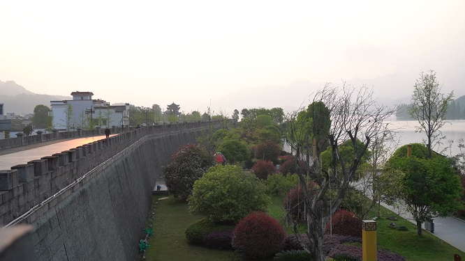 浙江富阳富春江江南水乡风景