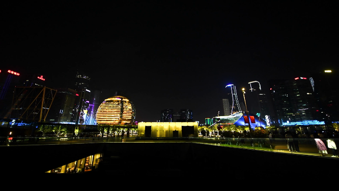 杭州城市阳台灯光秀视频素材