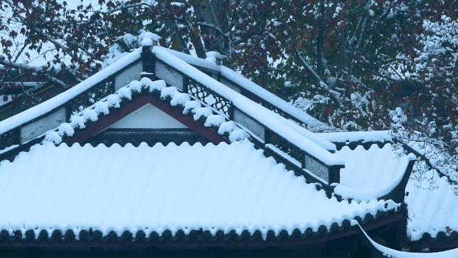 杭州西湖冬天江南雪景4K视频素材