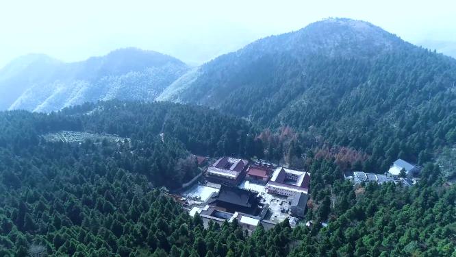 浙江天台山华顶寺雾景4K航拍视频