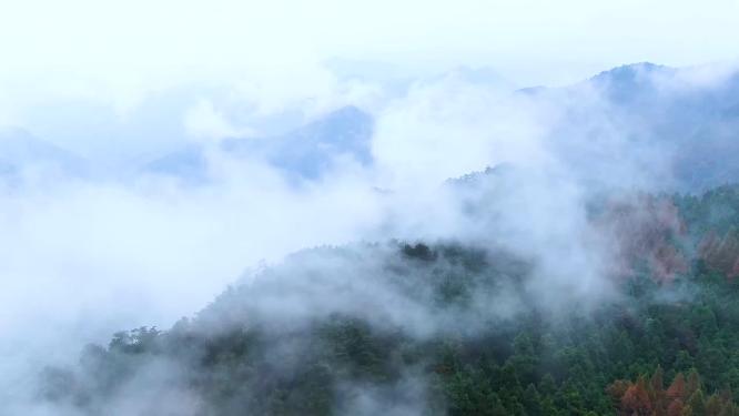 浙江天台山华顶山云海4K航拍视频素材